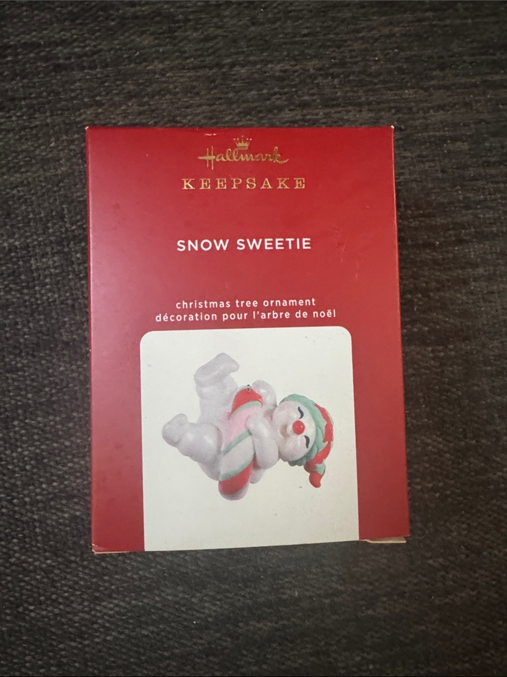Hallmark Snow Sweetie White Ornament with Red and Green Accents - New